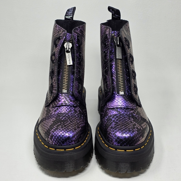 Dr. Martens Sinclair Boots Womens Size 8 Purple Snake Platform Zip Lace Up New - Picture 7 of 11